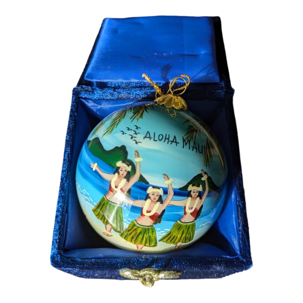 Maui by Design hand painted glass ornament